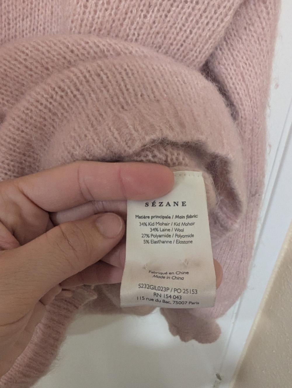 Sezane Mia Cardigan In Powder Pink - Picture 8 of 15